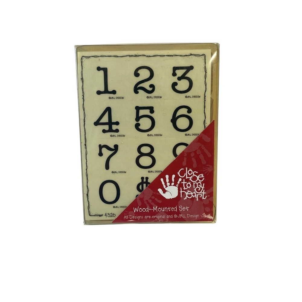 Close‎ To My Heart Wood Mounted Rubber Stamp Set Numbers Symbols 4326 12-Piece